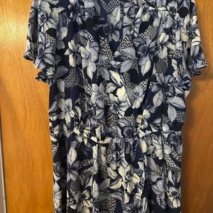 Lane Bryant floral blue shirt